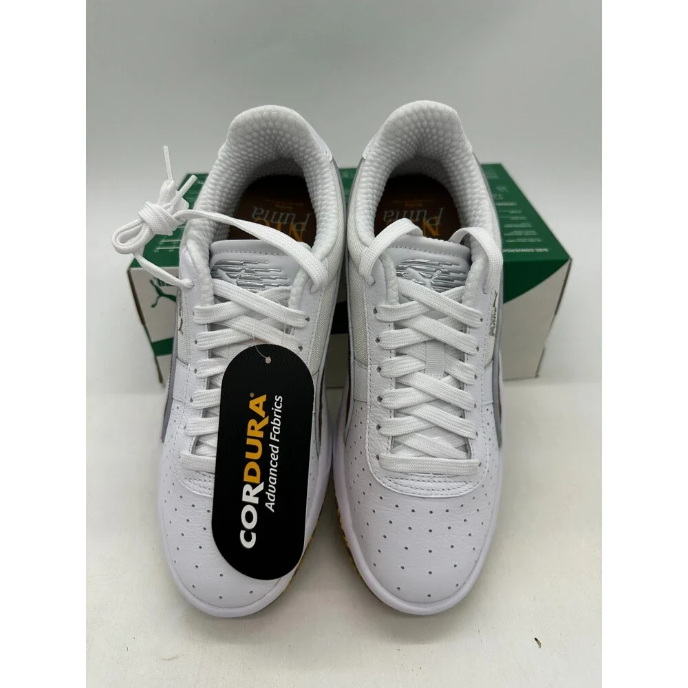 Puma GV Run Along Men's Size 8 White Brown Cordura Athletic Shoes 401096 01